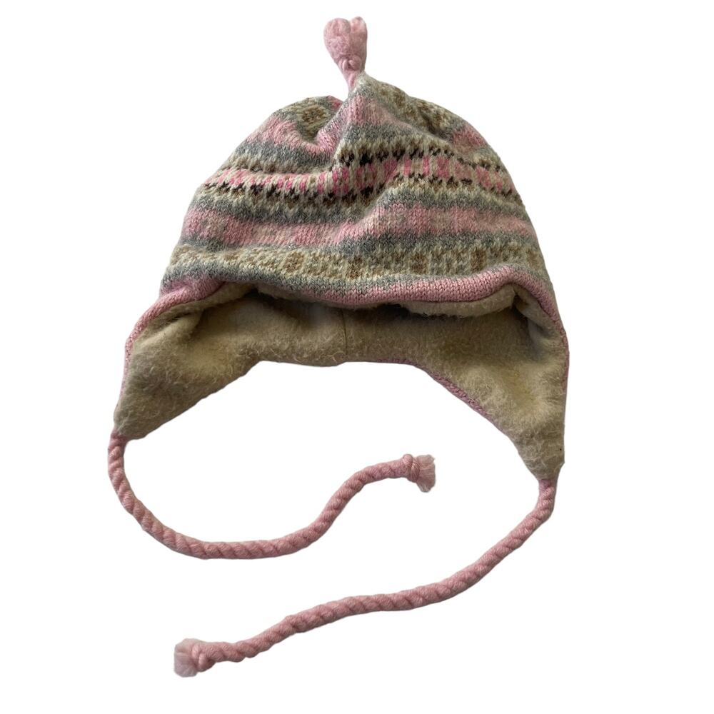 Turtle Fur Girls OS Pink Wool Yarn‎ Winter Snow Hat